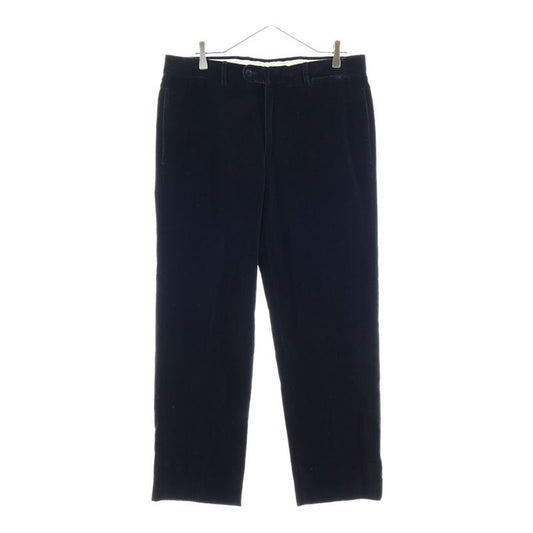 Hermes Velor Velvet No-Tuck Slacks Pants Trousers Black