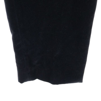 Hermes Velor Velvet No-Tuck Slacks Pants Trousers Black