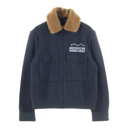 Louis Vuitton 23aw Detachable Boa Shearling Color Logo Embroidery Wool Knit Zip