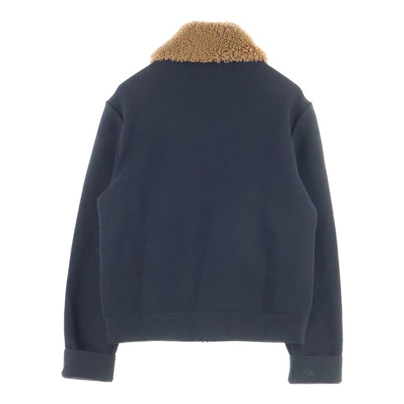 Louis Vuitton 23aw Detachable Boa Shearling Color Logo Embroidery Wool Knit Zip