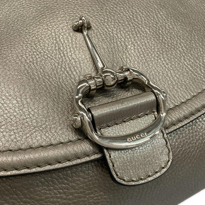 Gucci Handbag Horsebit 240266 Gray Leather