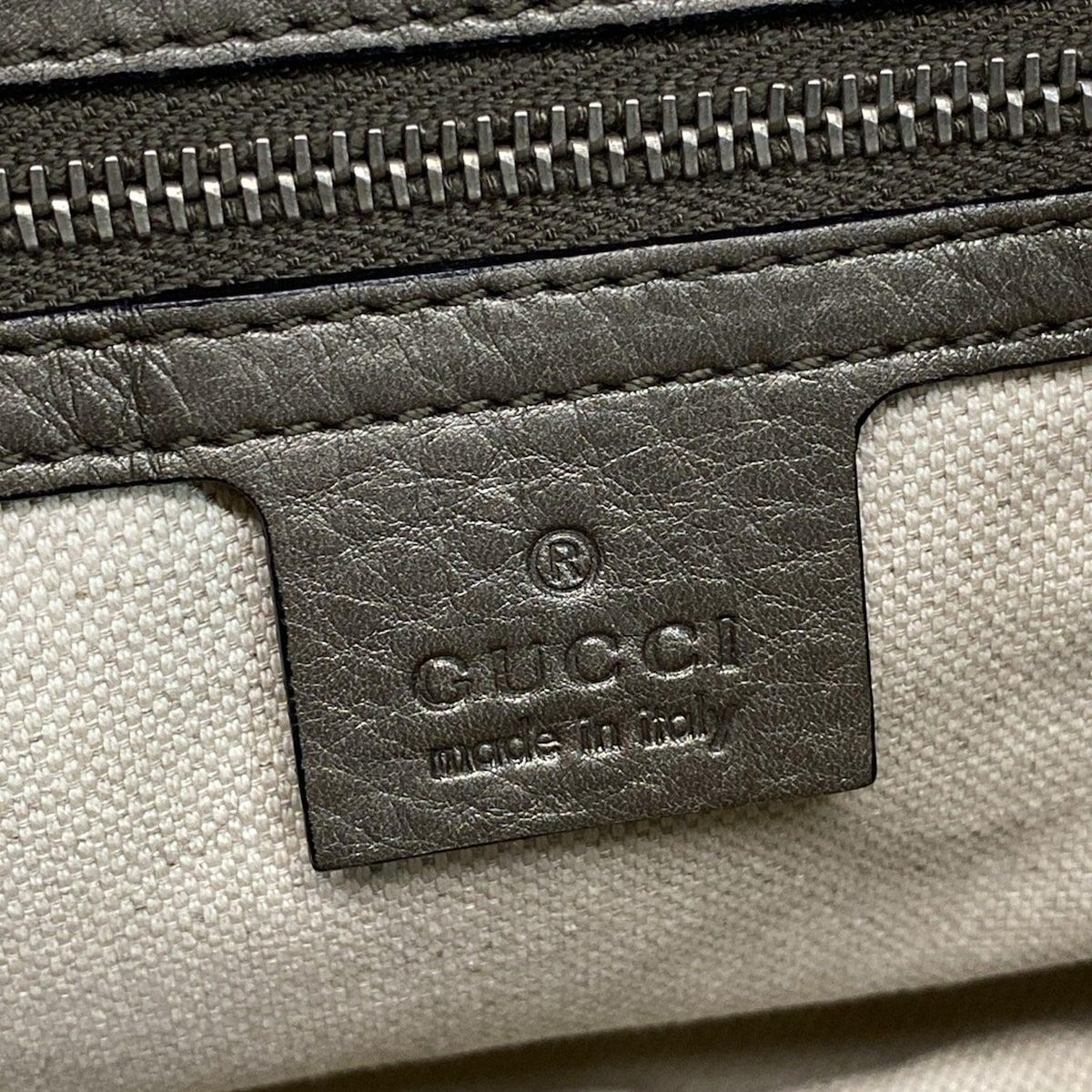 Gucci Handbag Horsebit 240266 Gray Leather