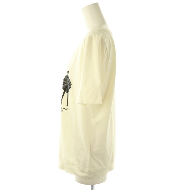 Celine Rhinestone Short Sleeve T-Shirt Cut and Sew L Ivory Df • OS