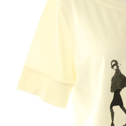 Celine Rhinestone Short Sleeve T-Shirt Cut and Sew L Ivory Df • OS
