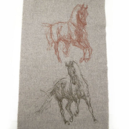 Hermes Muffler - Gallop Pirouette Gray - 100% Cashmere Cleaned Accessori