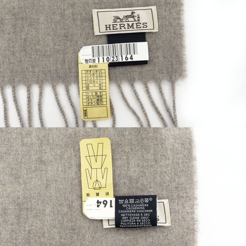 Hermes Muffler - Gallop Pirouette Gray - 100% Cashmere Cleaned Accessori