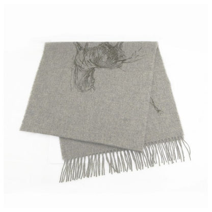Hermes Muffler - Gallop Pirouette Gray - 100% Cashmere Cleaned Accessori