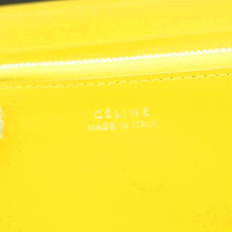 Celine Long Wallet Round Zipper Leather Coin Purse Black Ku • OH