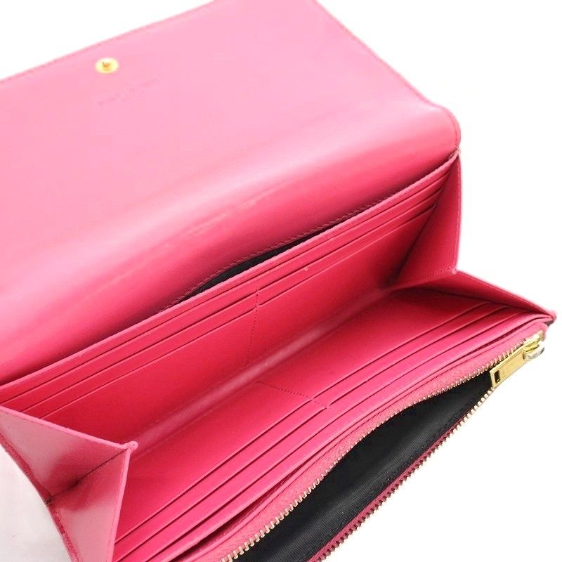 Saint Laurent Paris Long Wallet Bifold Pink 315861 G