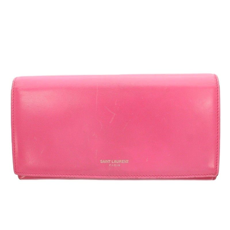 Saint Laurent Paris Long Wallet Bifold Pink 315861 G