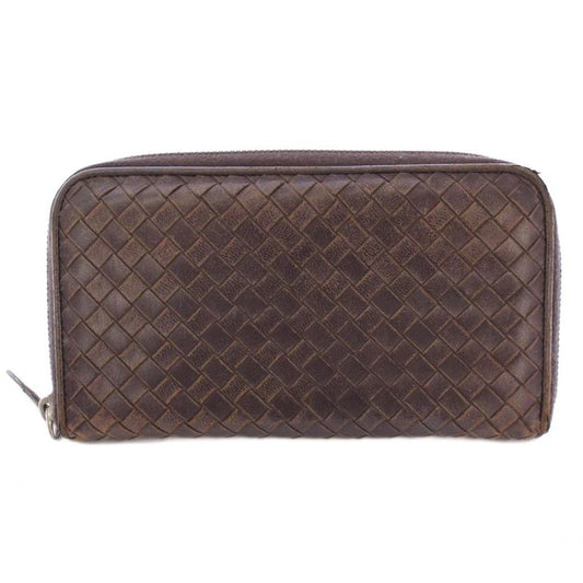 Bottega Veneta Intrecciato Long Wallet Long Wallet Round Zipper Leather One