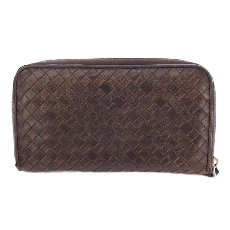 Bottega Veneta Intrecciato Long Wallet Long Wallet Round Zipper Leather One