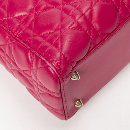 Dior Medium Lady Zip Fuchsia Cannage Lambskin Leather