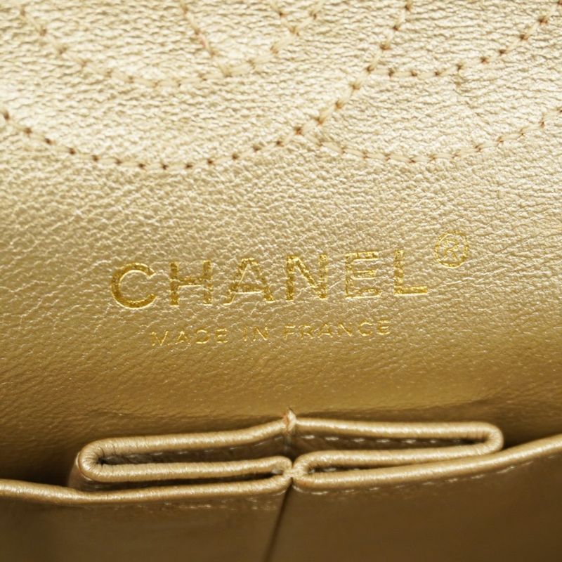 Chanel Shoulder Bag 2.55 Matelasse Leather Gold Hardware Women's