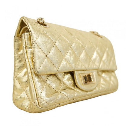 Chanel Shoulder Bag 2.55 Matelasse Leather Gold Hardware Women's