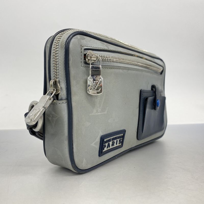 Louis Vuitton Clutch Bag Monogram Satellite Alpha Clutch M44171 Gray Men's