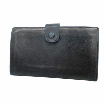 Chanel Long Wallet Lambskin Black Gold Hardware Women's