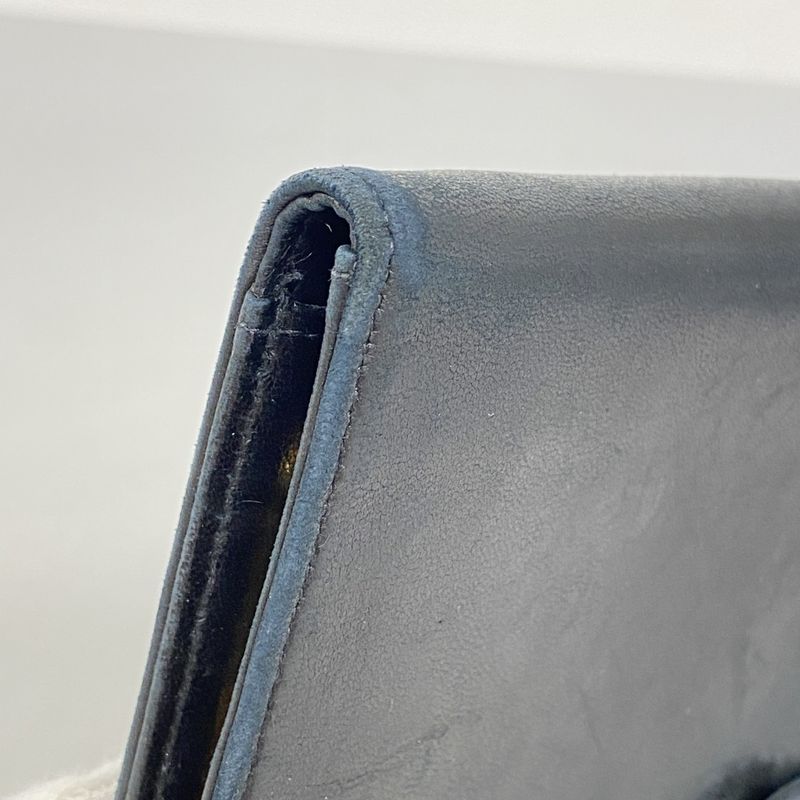 Chanel Long Wallet Lambskin Black Gold Hardware Women's