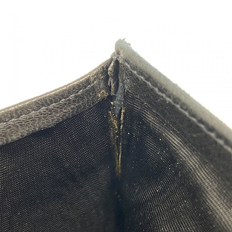 Chanel Long Wallet Lambskin Black Gold Hardware Women's