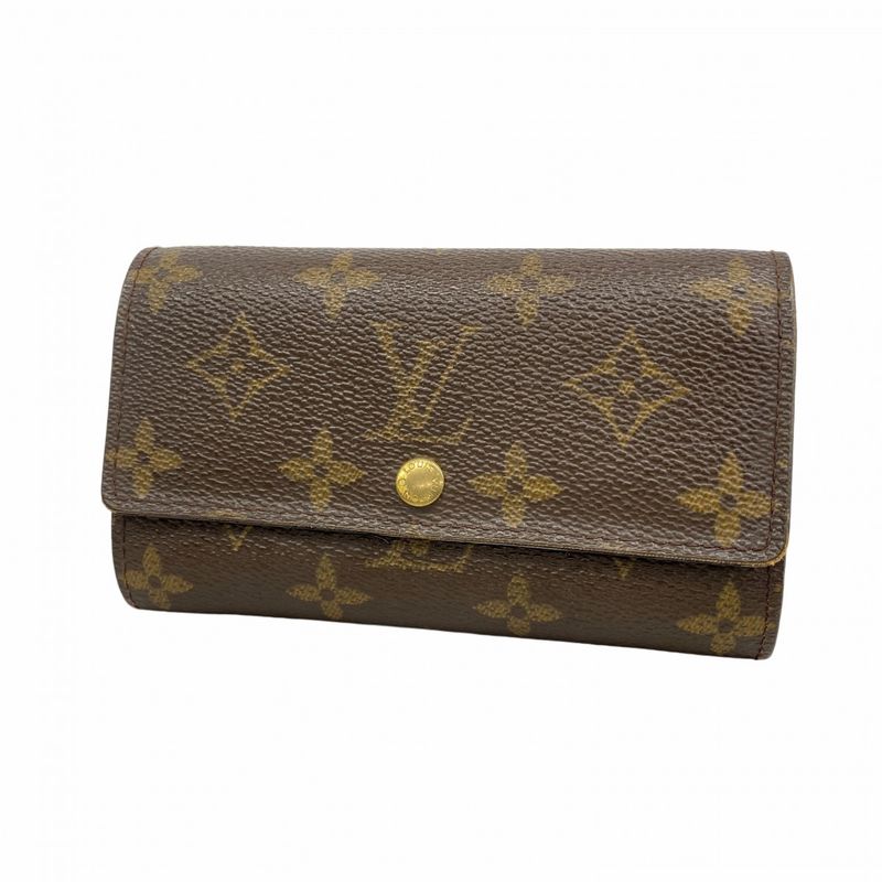 Louis Vuitton Coin Case Monogram Portomone Gip M61735 Brown Men's Women's Unisex