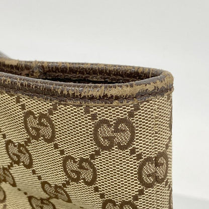 Gucci Tote Bag GG Canvas 120836 Canvas Beige Brown Silver Hardware Women's
