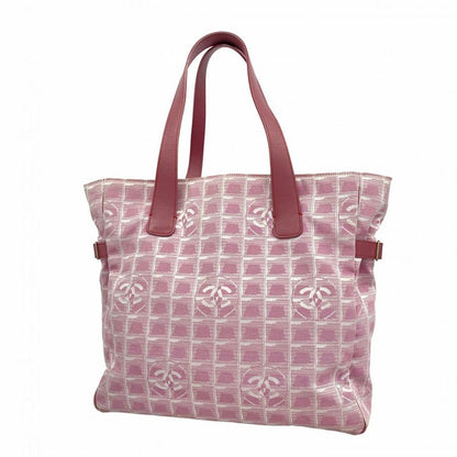 Chanel Tote Bag New Travel Nylon Pink Silver Hardware Women's