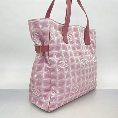 Chanel Tote Bag New Travel Nylon Pink Silver Hardware Women's
