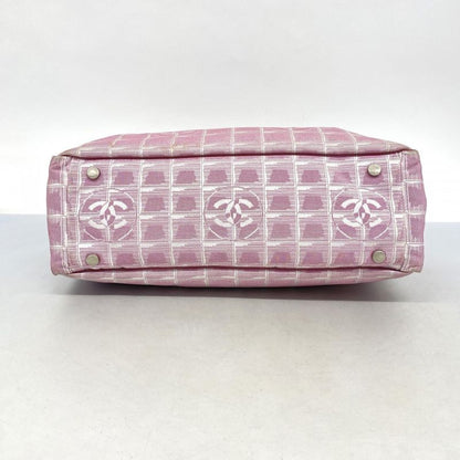 Chanel Tote Bag New Travel Nylon Pink Silver Hardware Women's