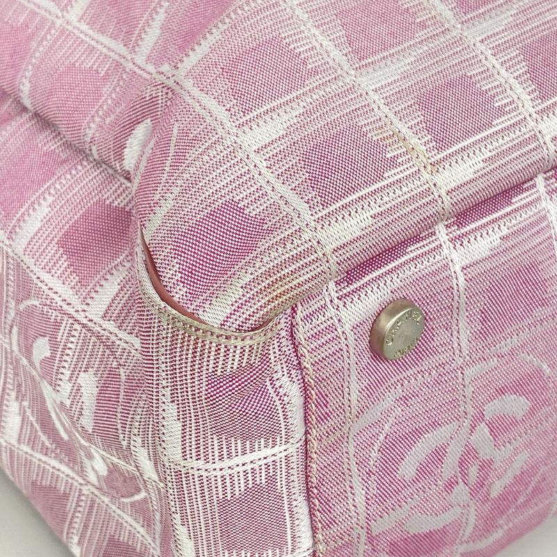 Chanel Tote Bag New Travel Nylon Pink Silver Hardware Women's