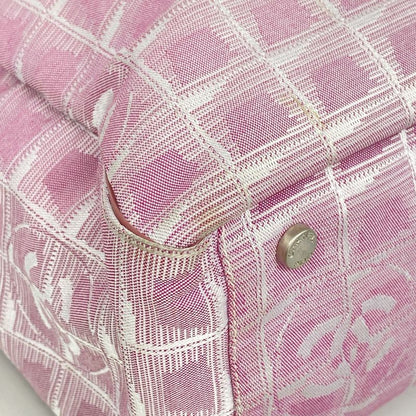 Chanel Tote Bag New Travel Nylon Pink Silver Hardware Women's