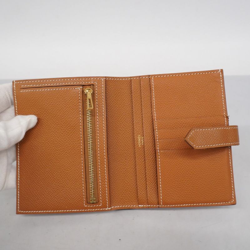 Hermes Wallet Bearn Compact Vaux Epson Gold Hardware Y Engraved Ladies