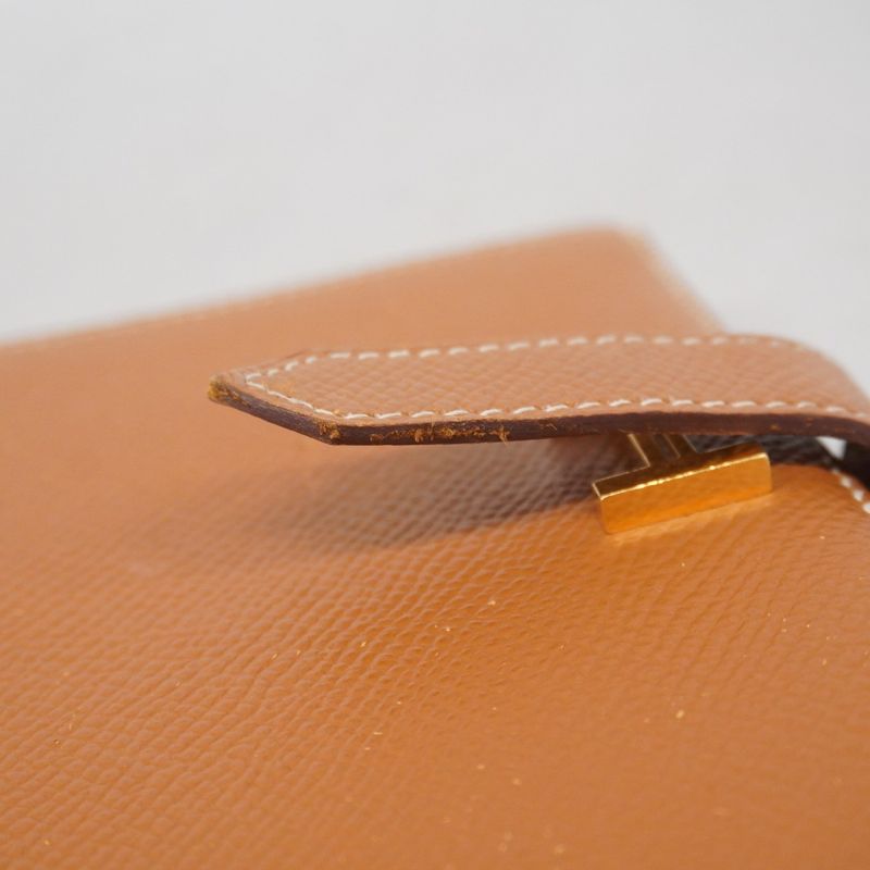 Hermes Wallet Bearn Compact Vaux Epson Gold Hardware Y Engraved Ladies
