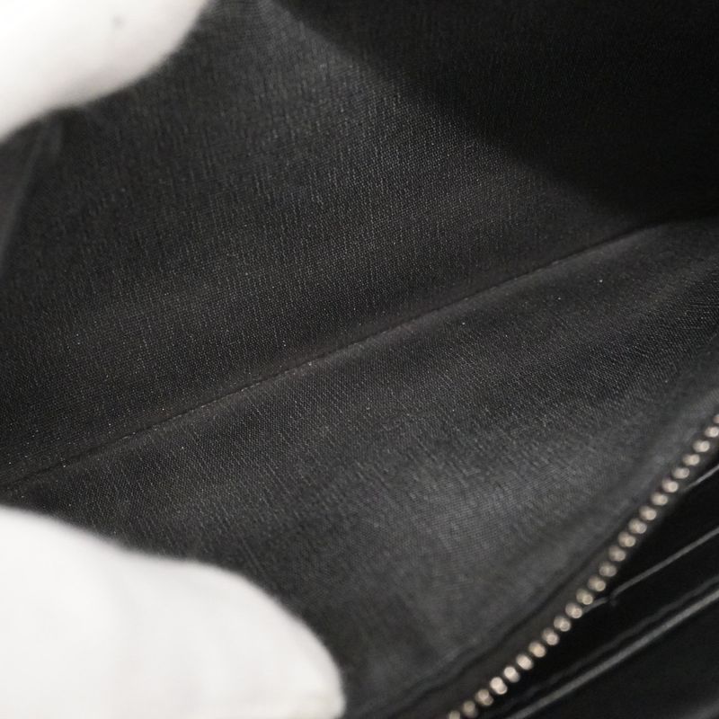 Christian Dior Long Wallet Oblique Canvas Navy Beige Silver Hardware Men's