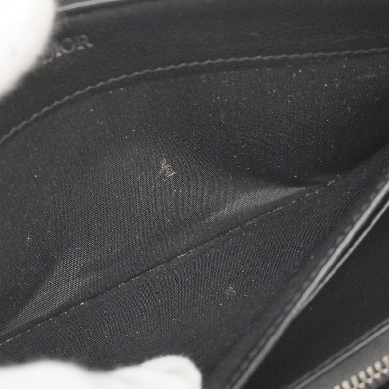 Christian Dior Long Wallet Oblique Canvas Navy Beige Silver Hardware Men's