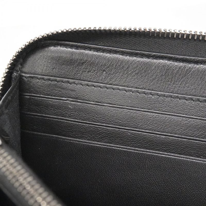 Christian Dior Long Wallet Oblique Canvas Navy Beige Silver Hardware Men's