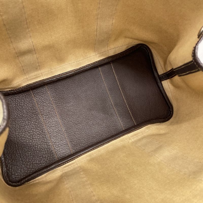 Hermes Tote Bag Garden Party PM Toile Officier Brown Silver Hardware H