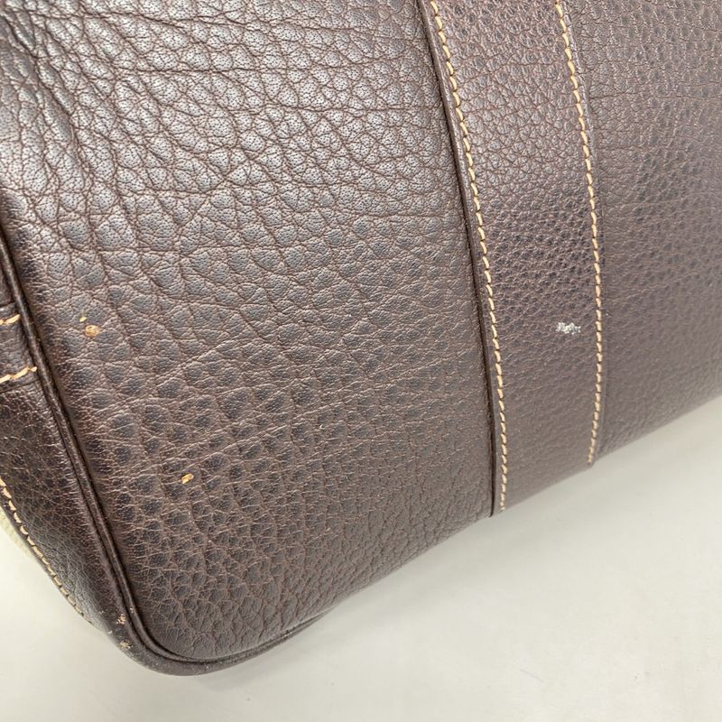 Hermes Tote Bag Garden Party PM Toile Officier Brown Silver Hardware H