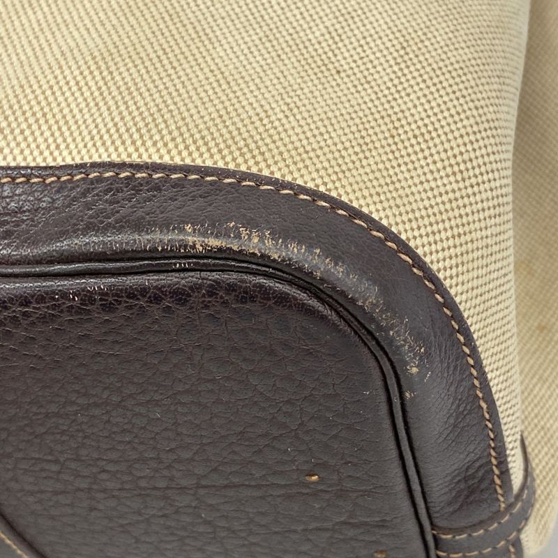 Hermes Tote Bag Garden Party PM Toile Officier Brown Silver Hardware H