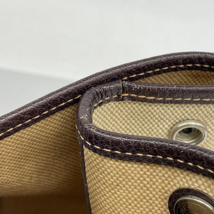 Hermes Tote Bag Garden Party PM Toile Officier Brown Silver Hardware H