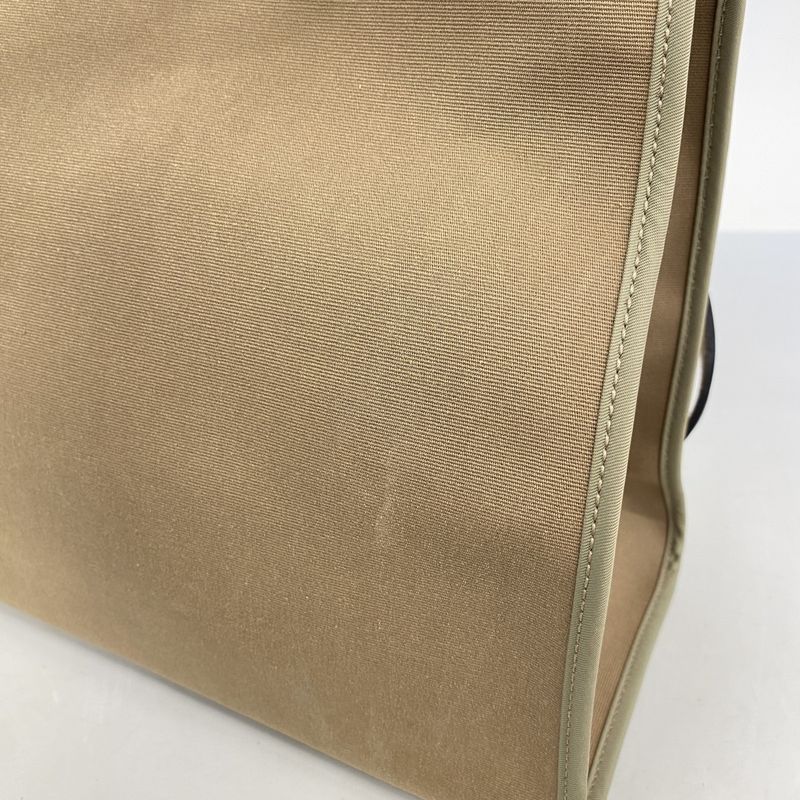 Hermes Handbag Herbag Her Bag Zip MM Toile Officier Brown Silver Hardware P