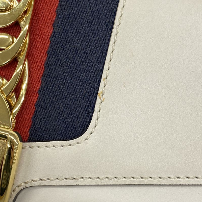 Gucci Handbag Sylvie 421882 Leather Ivory Gold Hardware 2way Bag Ladies