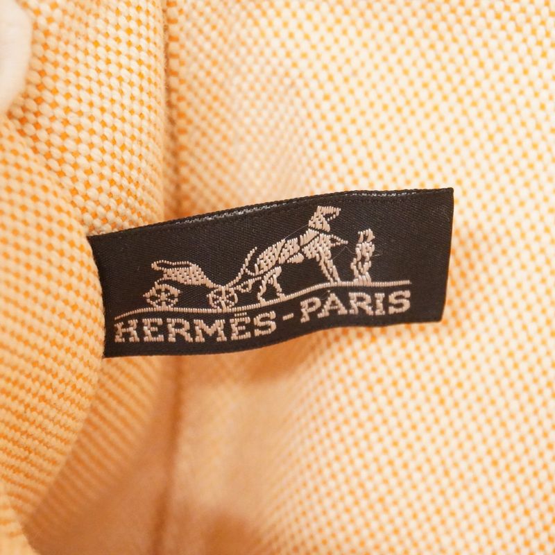 Hermes Tote Bag New Fourre Tout MM Canvas Orange White Silver Hardware Ladies