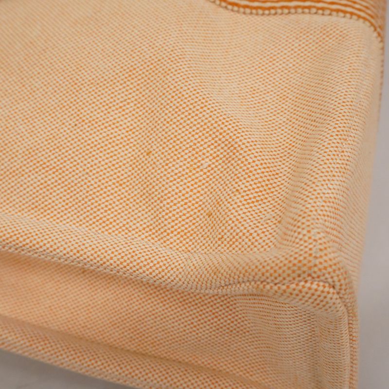 Hermes Tote Bag New Fourre Tout MM Canvas Orange White Silver Hardware Ladies