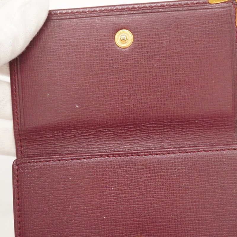Cartier Trifold Wallet Must Leather Bordeaux Gold Hardware Ladies