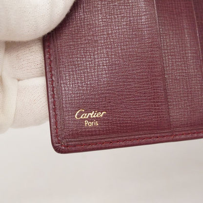 Cartier Trifold Wallet Must Leather Bordeaux Gold Hardware Ladies