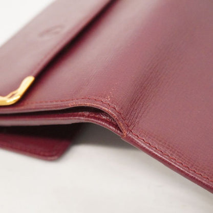 Cartier Trifold Wallet Must Leather Bordeaux Gold Hardware Ladies