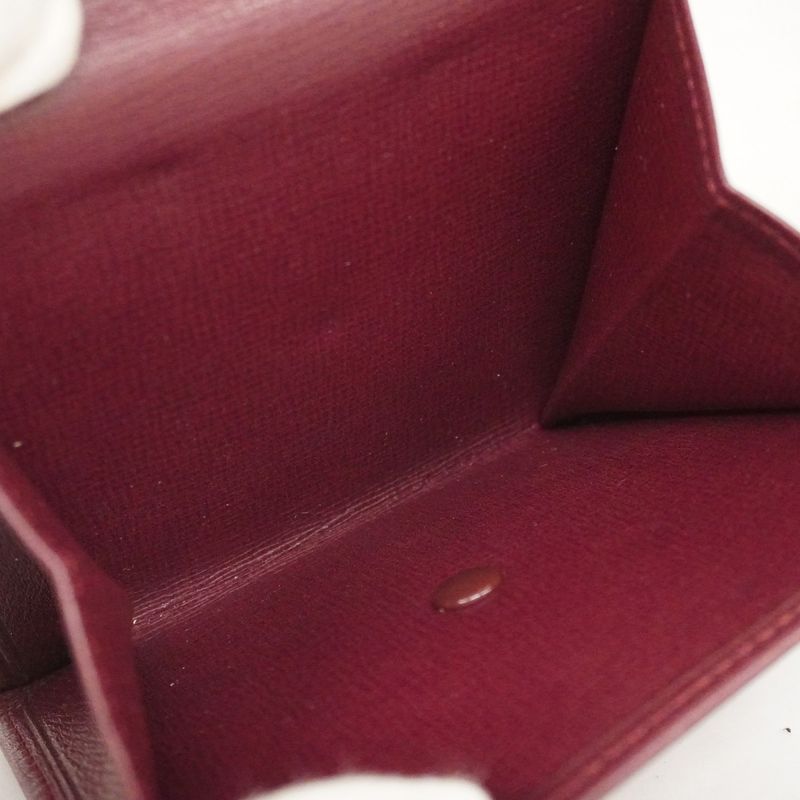Cartier Trifold Wallet Must Leather Bordeaux Gold Hardware Ladies