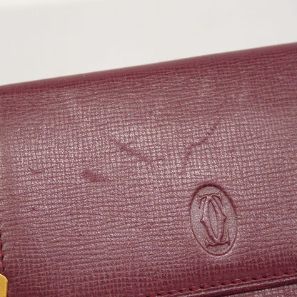 Cartier Trifold Wallet Must Leather Bordeaux Gold Hardware Ladies