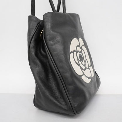 Chanel Tote Bag Camellia Lambskin Black Chien Pangold Hardware Women's