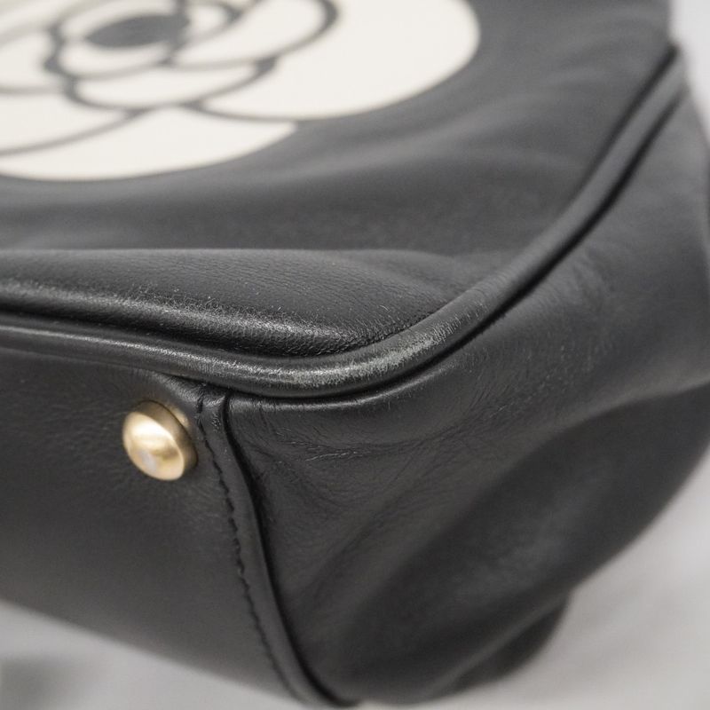Chanel Tote Bag Camellia Lambskin Black Chien Pangold Hardware Women's